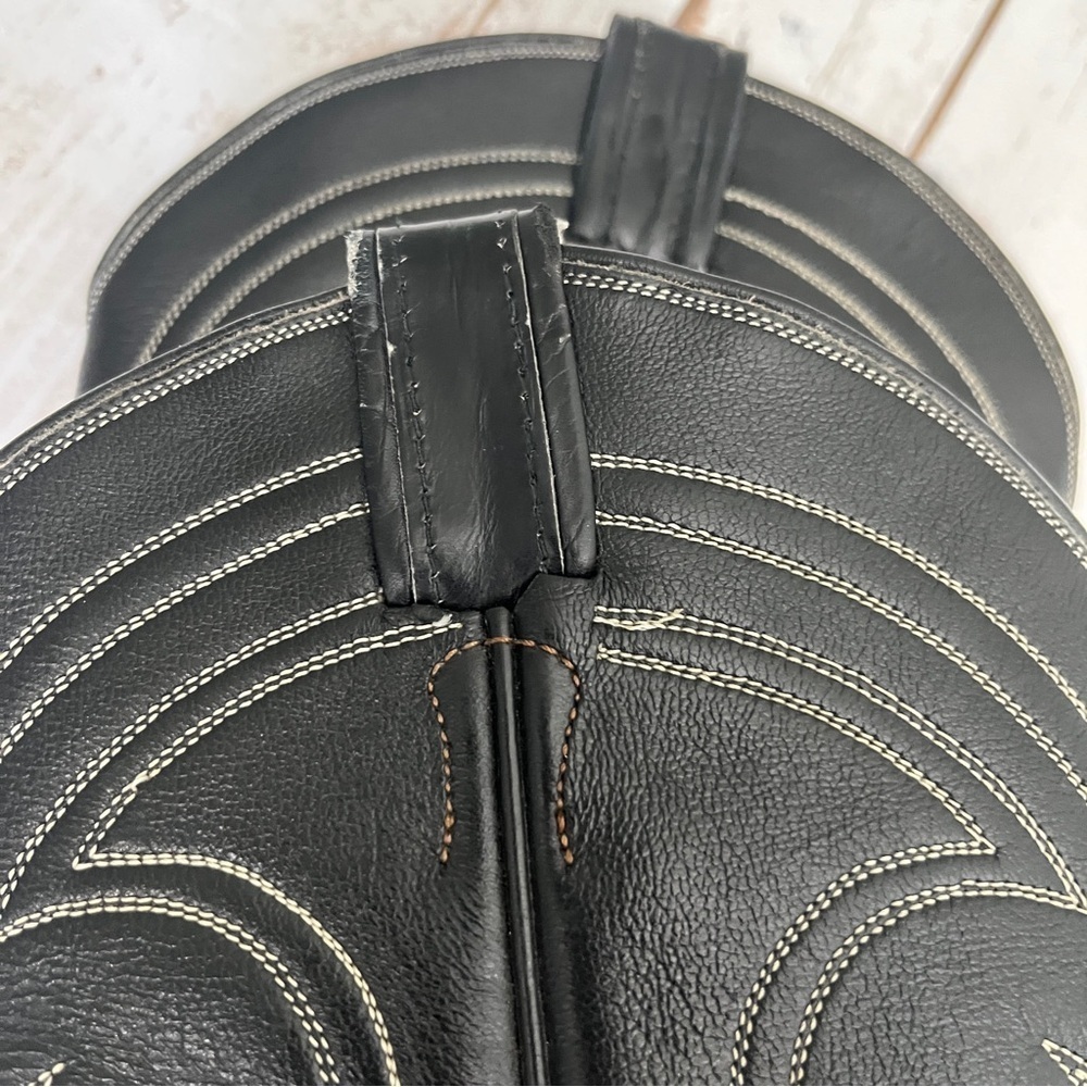 Tony Lama Black Western Cowboy Boots Size 8? Leather vintage black label El Paso - Picture 9 of 15